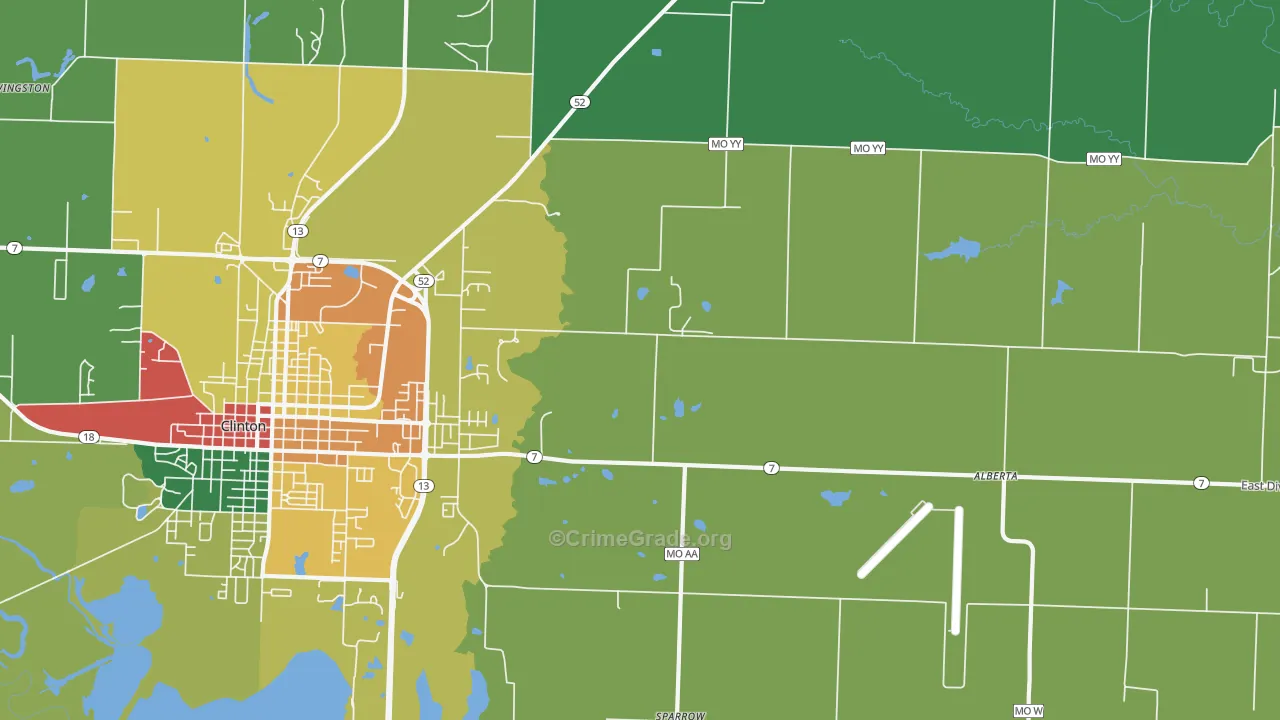 Lewis, MO Map of Theft Rates