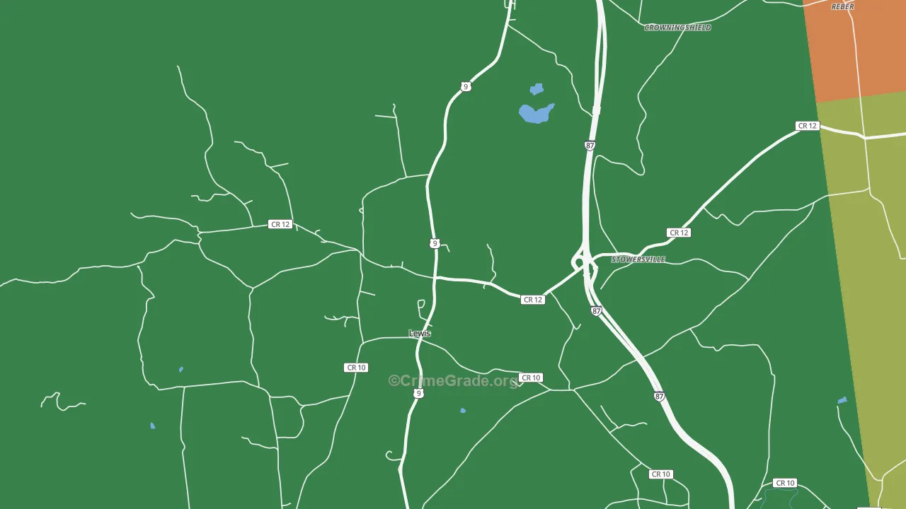 Lewis, NY Map of Theft Rates