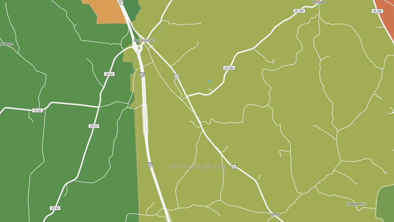 Lewis Store, TN Map of Theft Rates