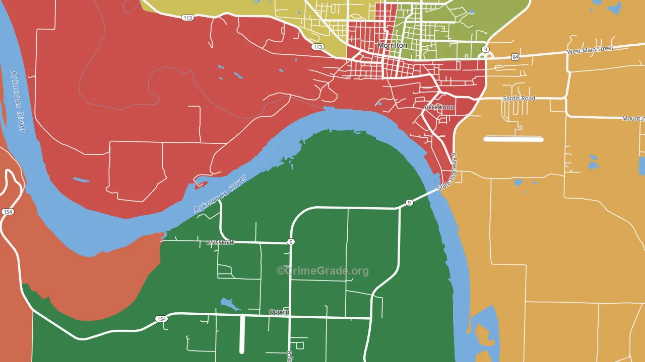 Lewisburg, AR Map of Theft Rates