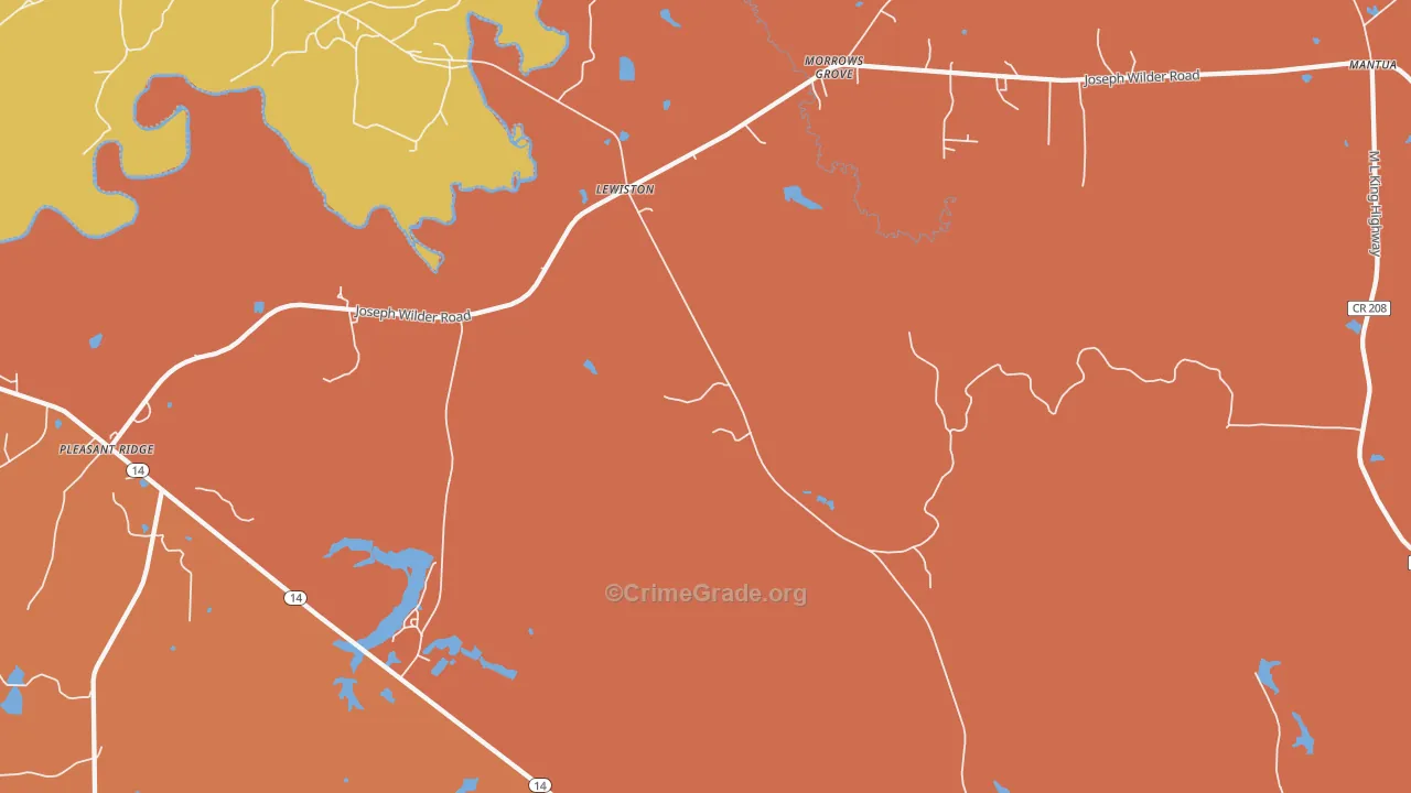 Lewiston, AL Map of Theft Rates