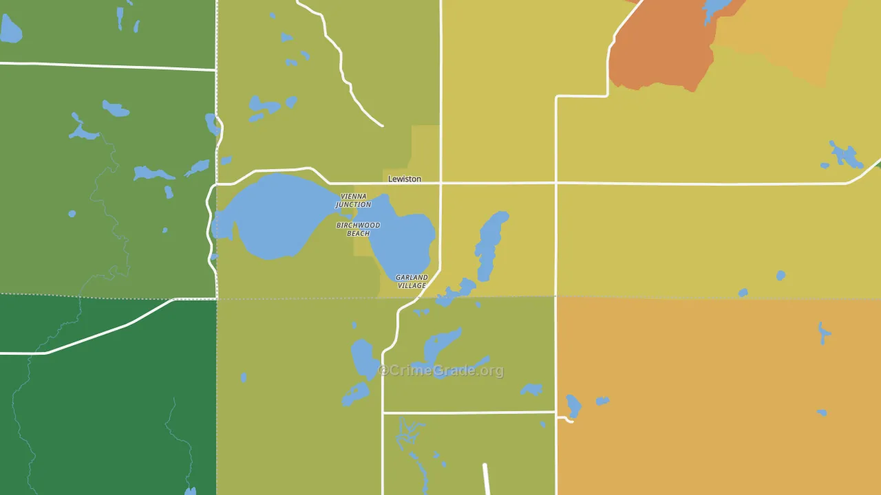 Lewiston, MI Map of Theft Rates