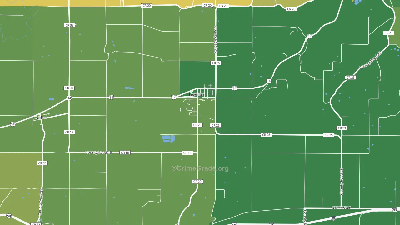 Lewiston, MN Map of Theft Rates