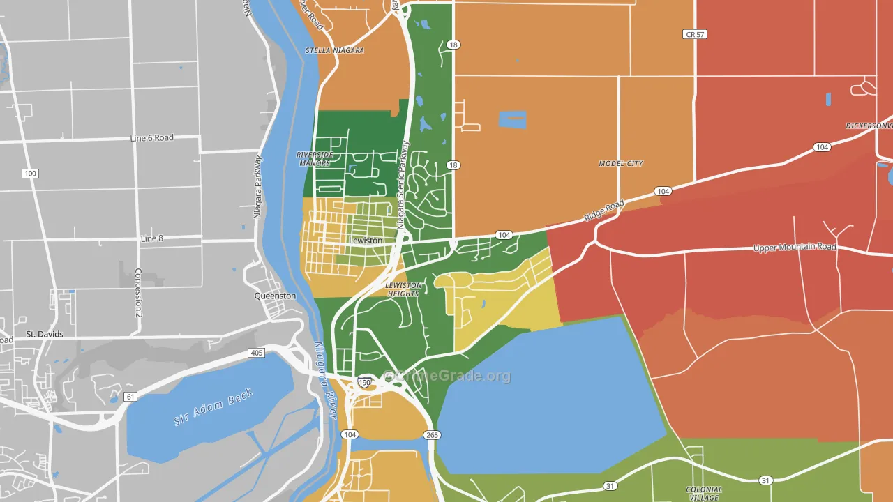 Lewiston, NY Map of Theft Rates
