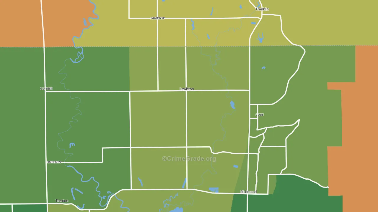 Lewiston, UT Map of Theft Rates
