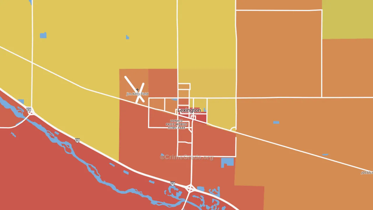 Lexington, NE Map of Theft Rates