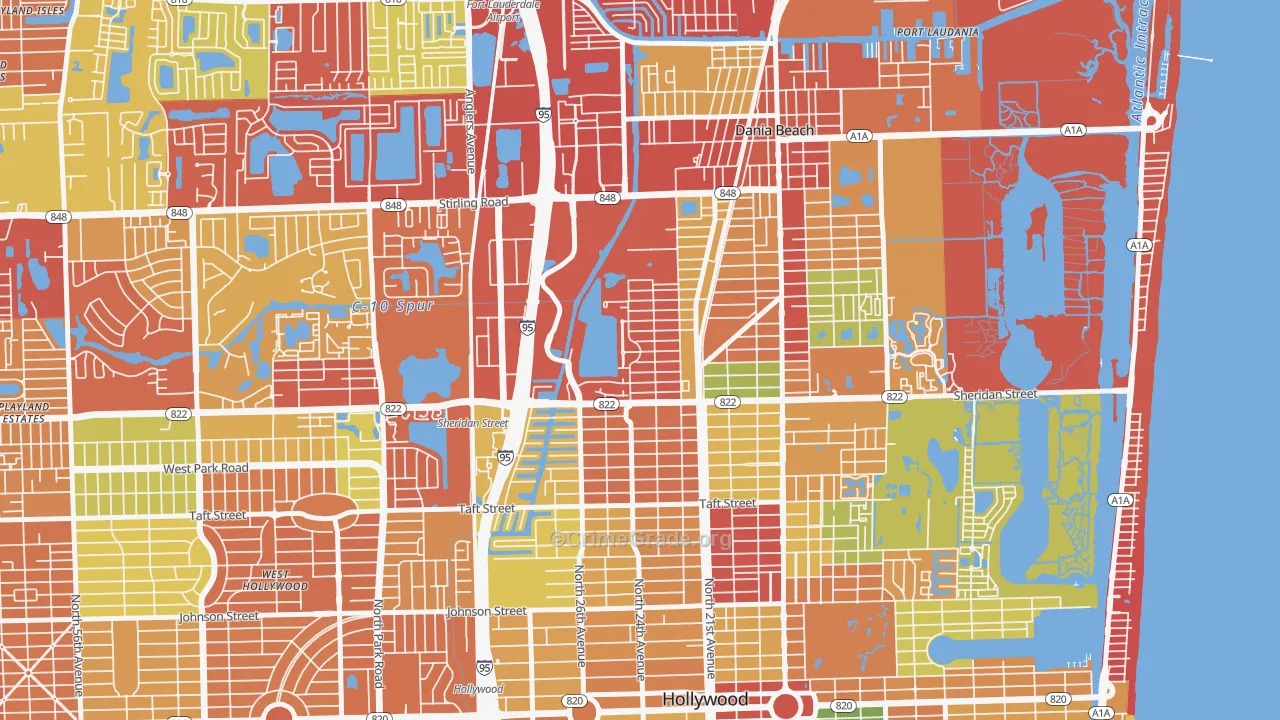 Liberia, Hollywood, FL Map of Theft Rates