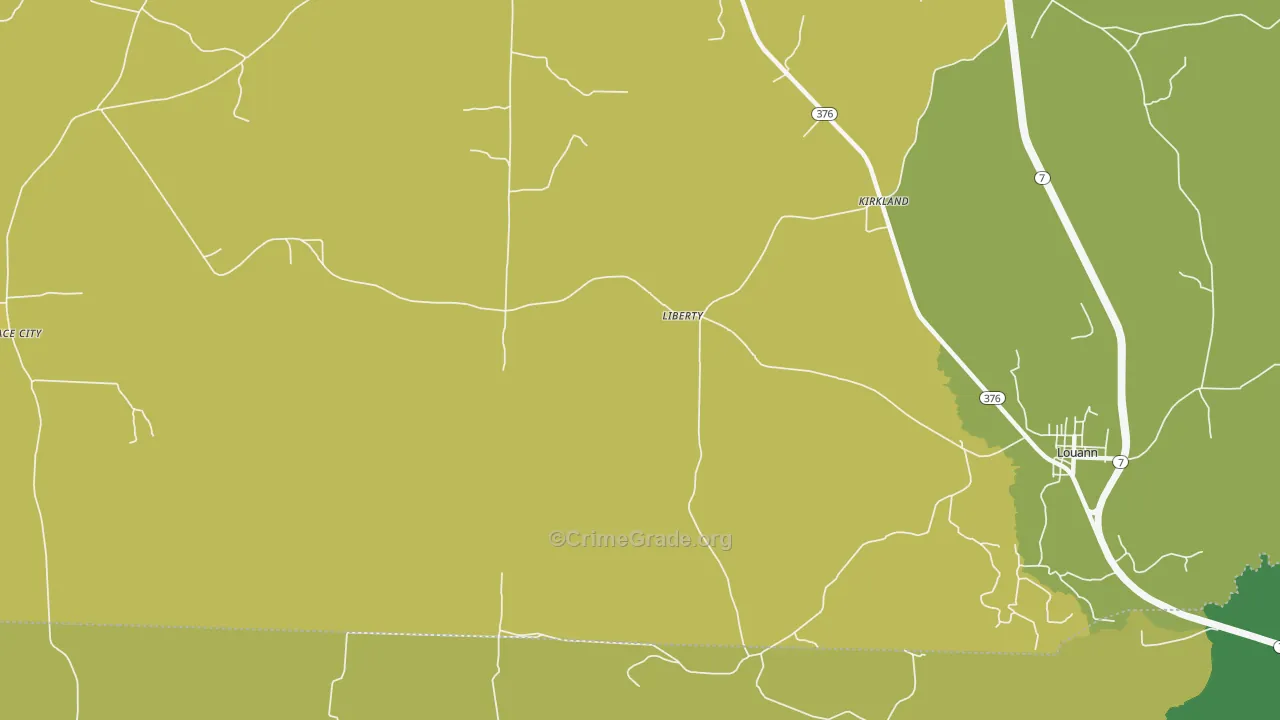 Liberty, AR Map of Theft Rates