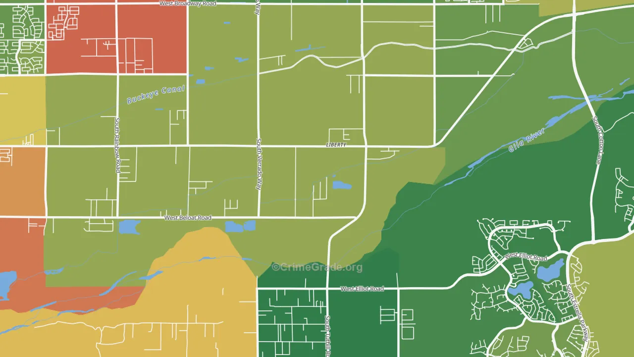 Liberty, AZ Map of Theft Rates