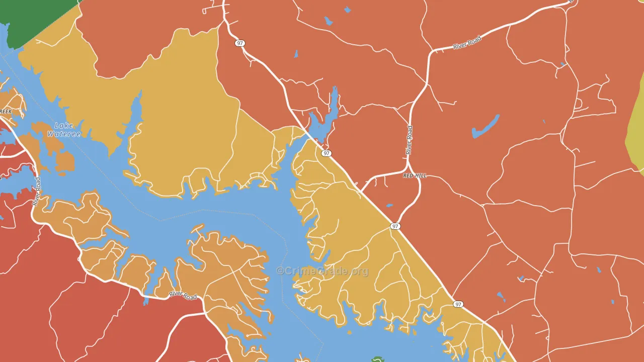Liberty Hill, SC Map of Theft Rates