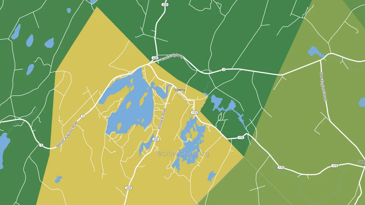Liberty, ME Map of Theft Rates