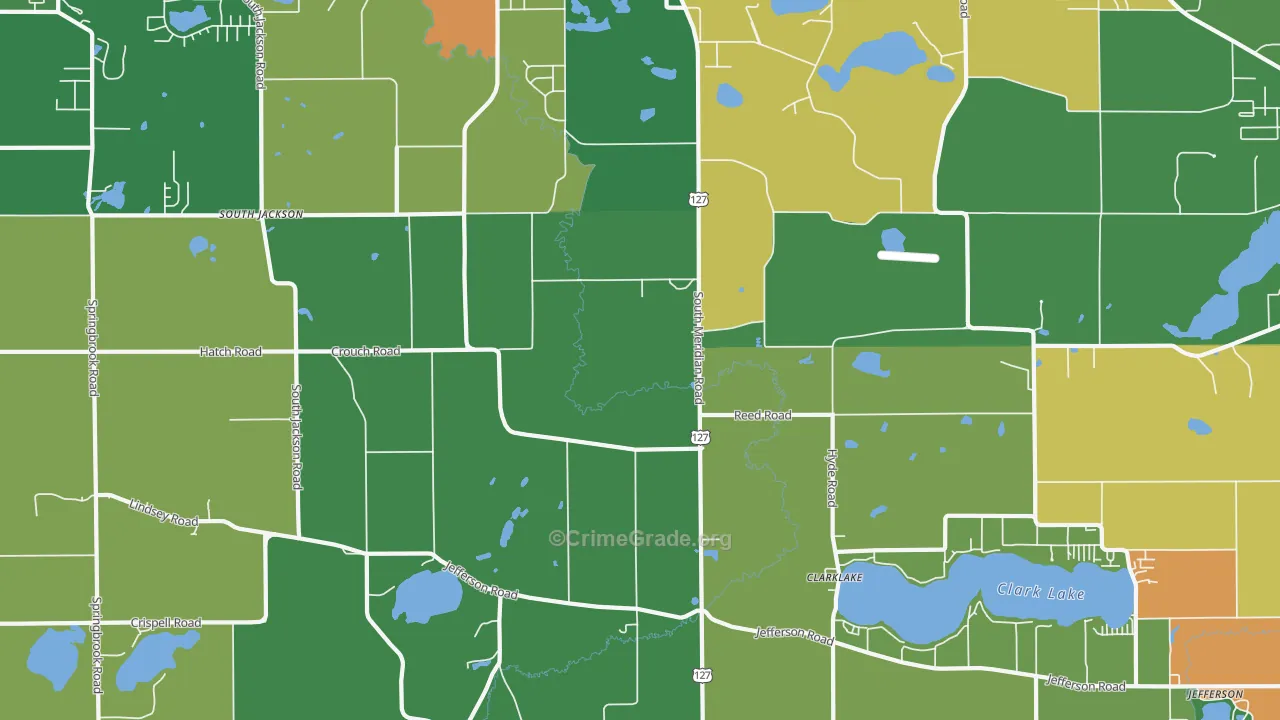 Liberty, MI Map of Theft Rates
