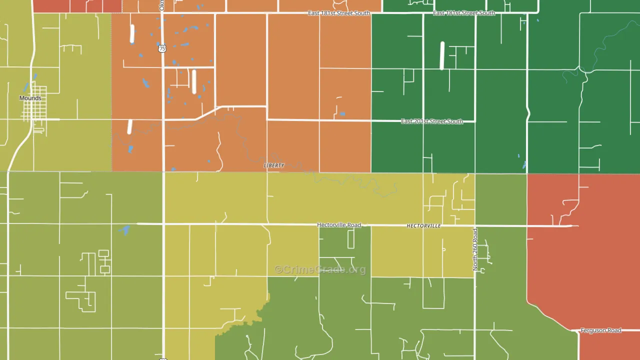 Liberty, OK Map of Theft Rates