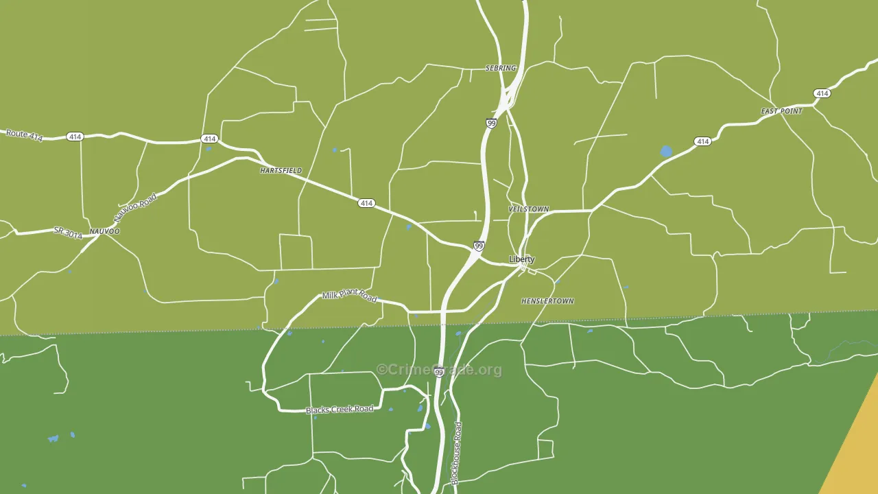 Liberty, PA Map of Theft Rates