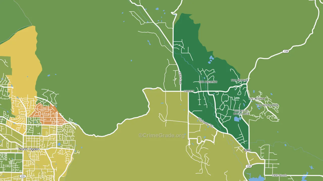 Liberty, UT Map of Theft Rates
