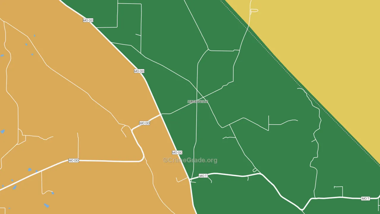 Libertyville, MO Map of Theft Rates