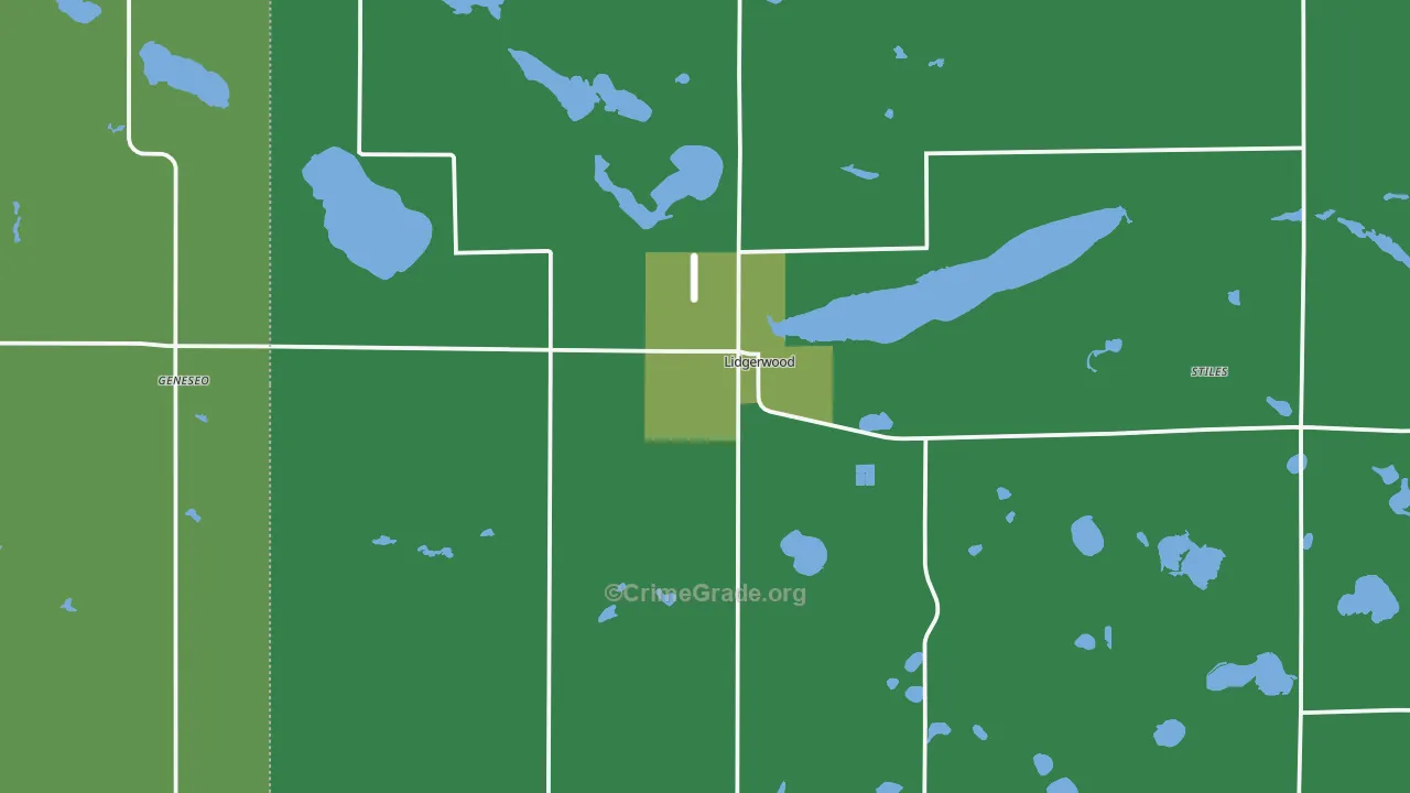 Lidgerwood, ND Map of Theft Rates