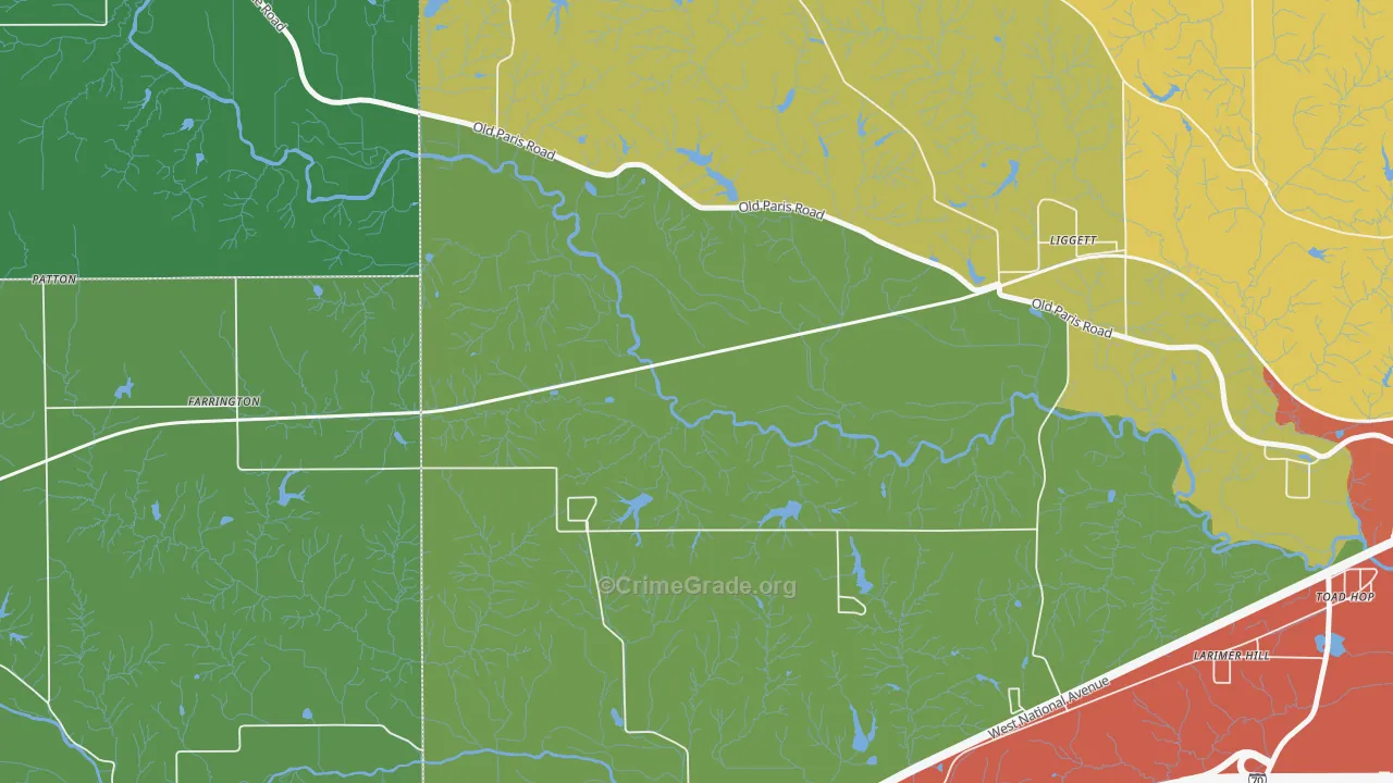 Liggett, IN Map of Theft Rates