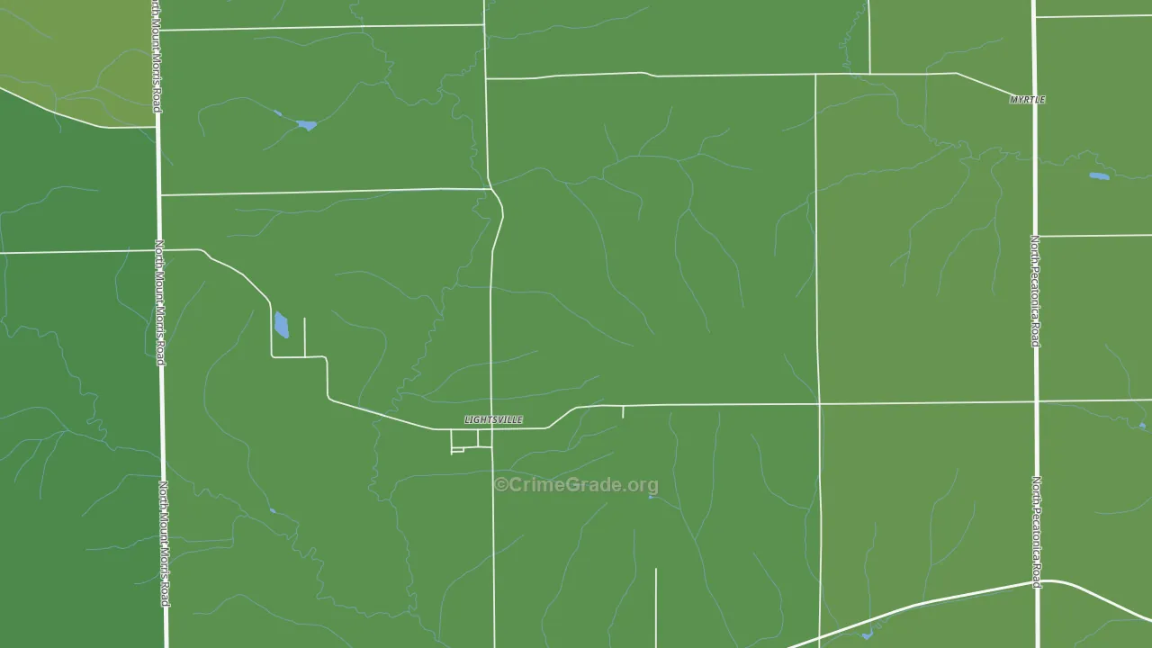Lightsville, IL Map of Theft Rates