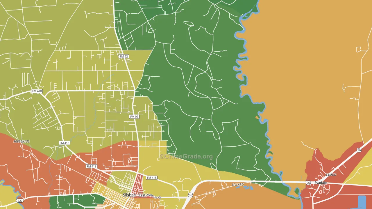 Lillard, TX Map of Theft Rates