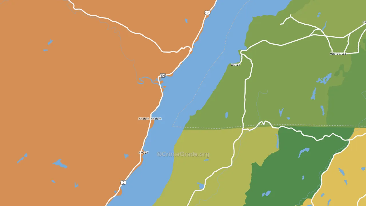 Lilliwaup, WA Map of Theft Rates