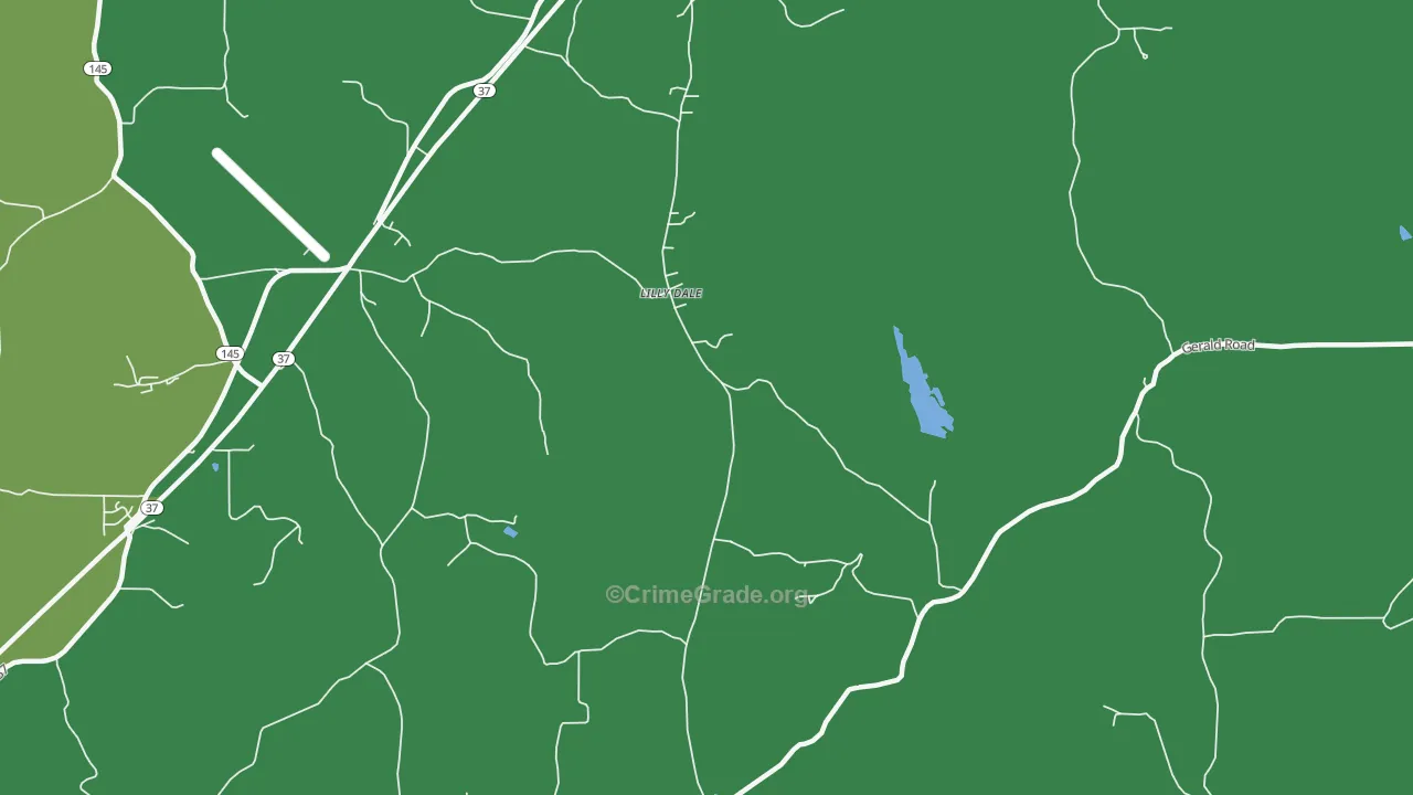 Lilly Dale, IN Map of Theft Rates