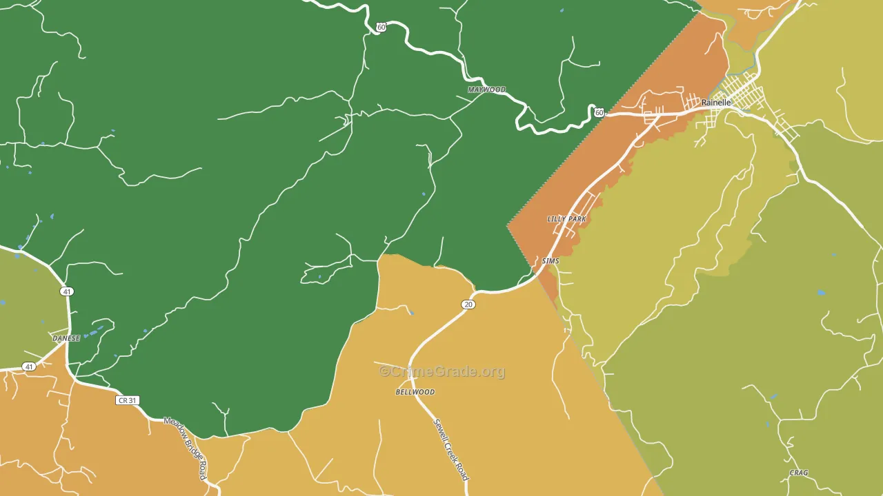 Lilly Park, WV Map of Theft Rates