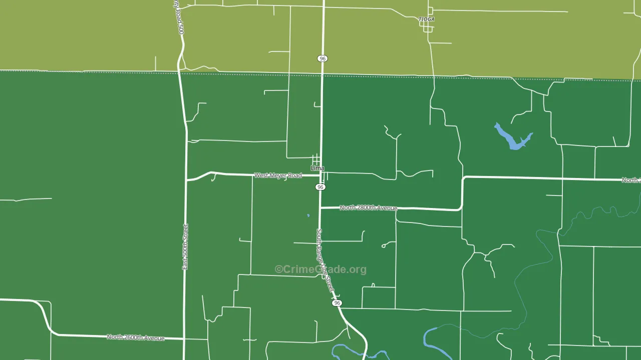Lima, IL Map of Theft Rates