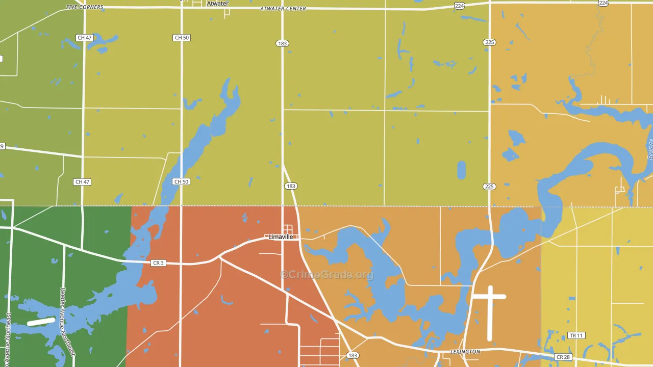 Limaville, OH Map of Theft Rates