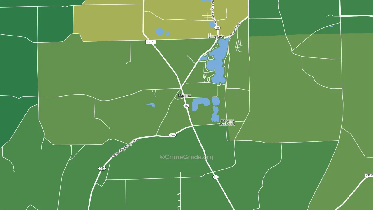 Lime Lake, NY Map of Theft Rates