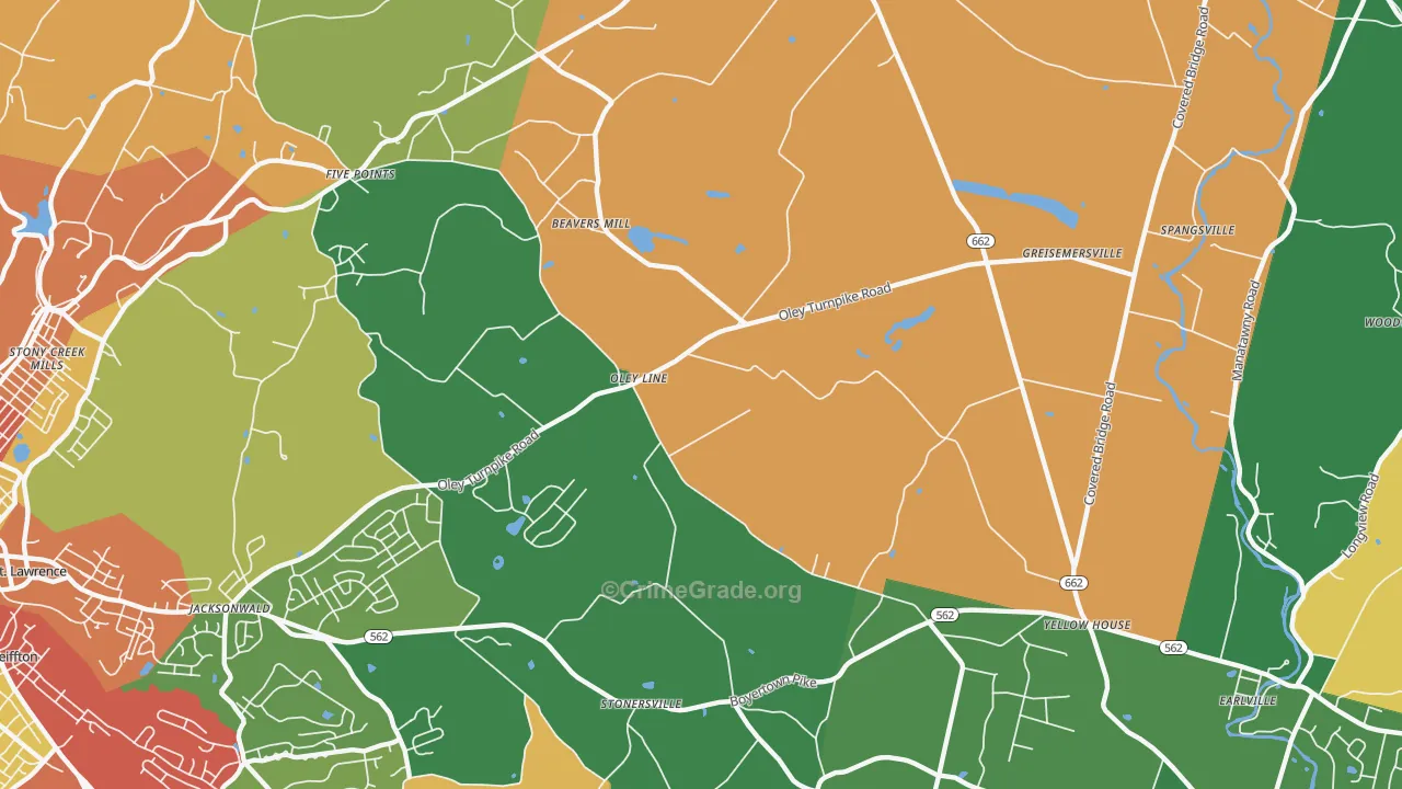 Limekiln, PA Map of Theft Rates