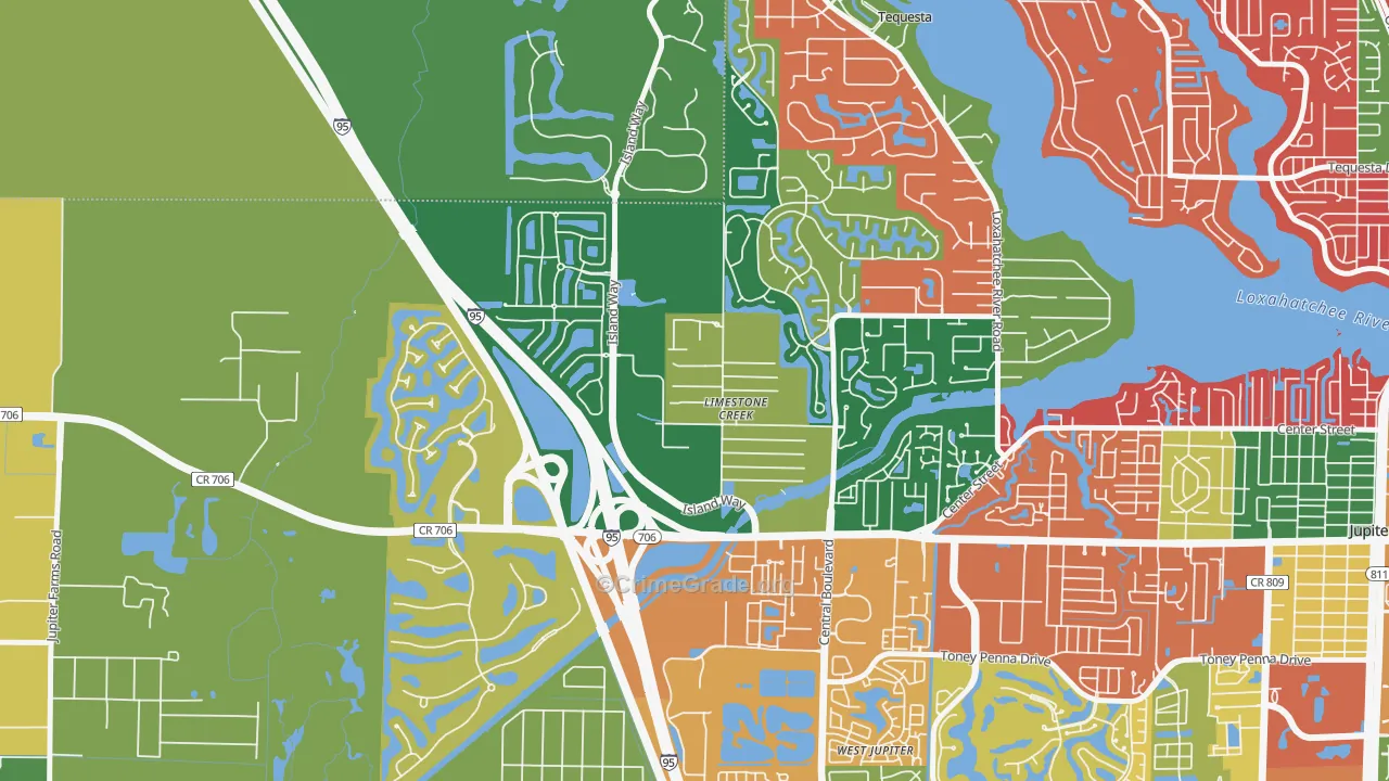 Limestone Creek, FL Map of Theft Rates