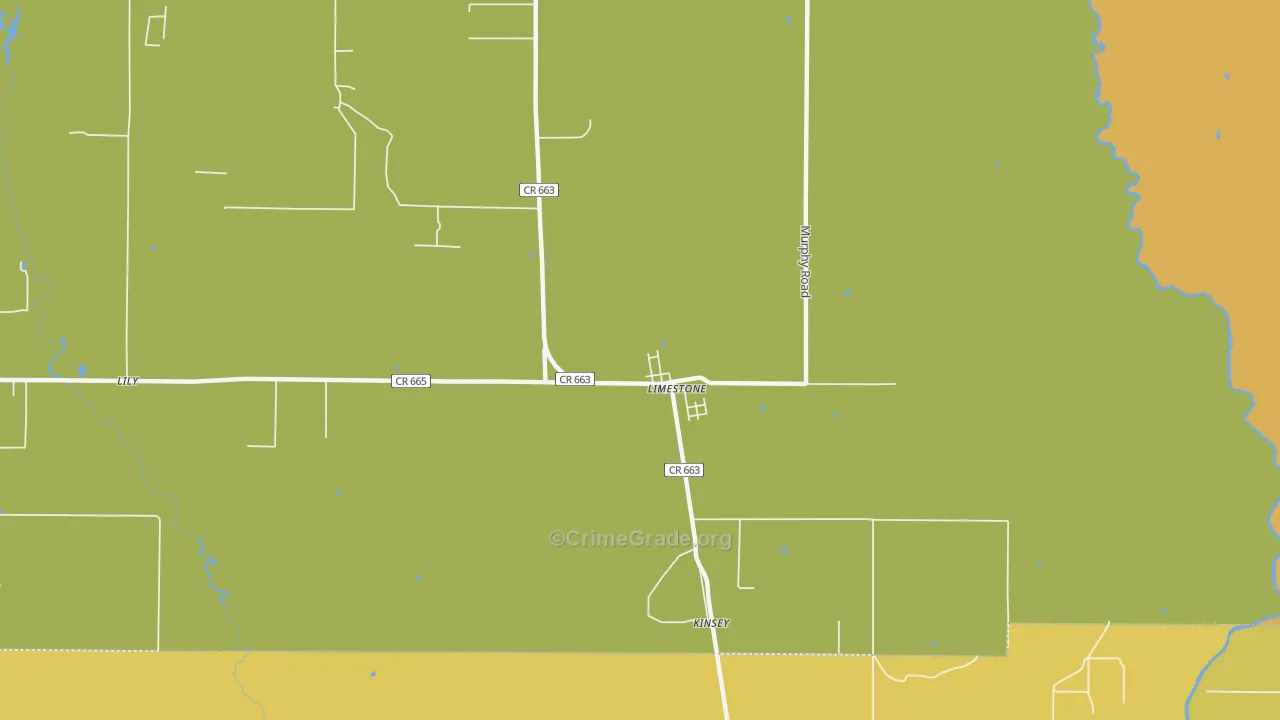 Limestone, FL Map of Theft Rates