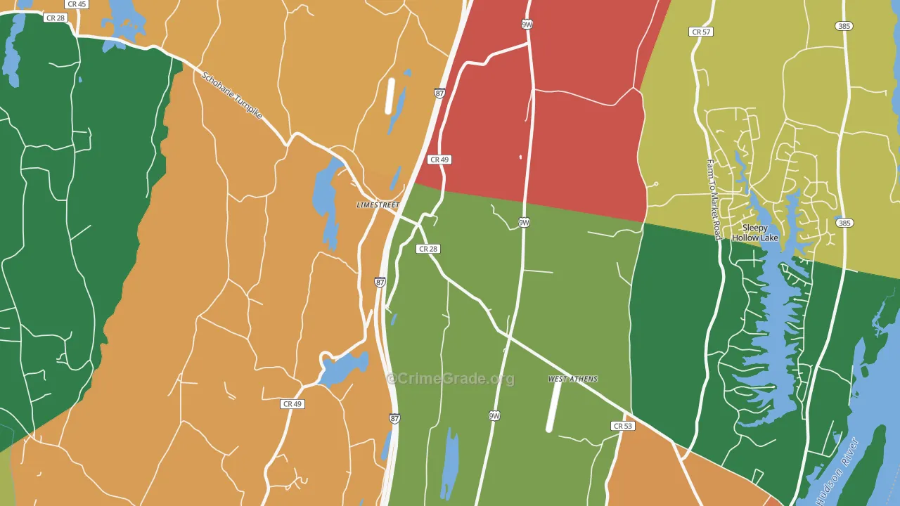 Limestreet, NY Map of Theft Rates