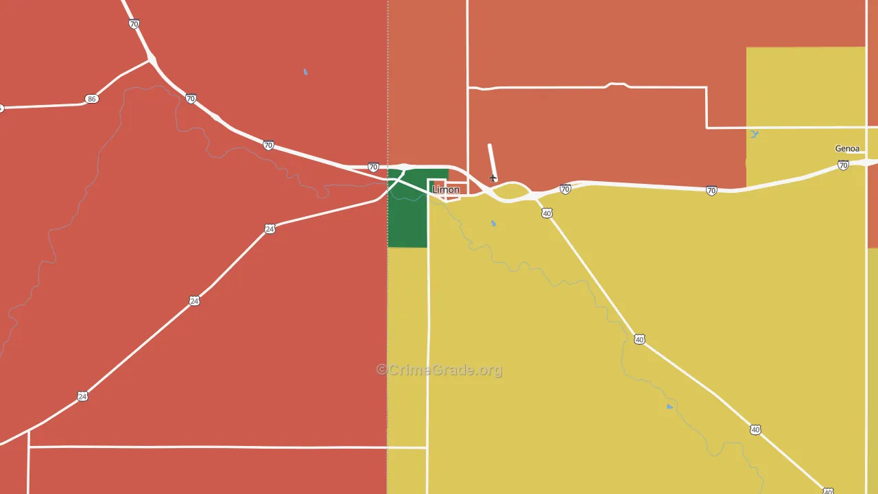 Limon, CO Map of Theft Rates