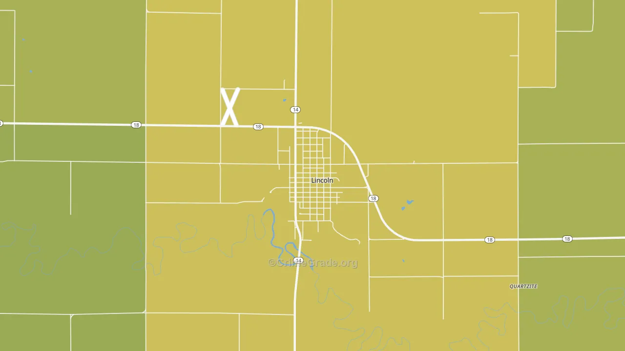 Lincoln Center, KS Map of Theft Rates