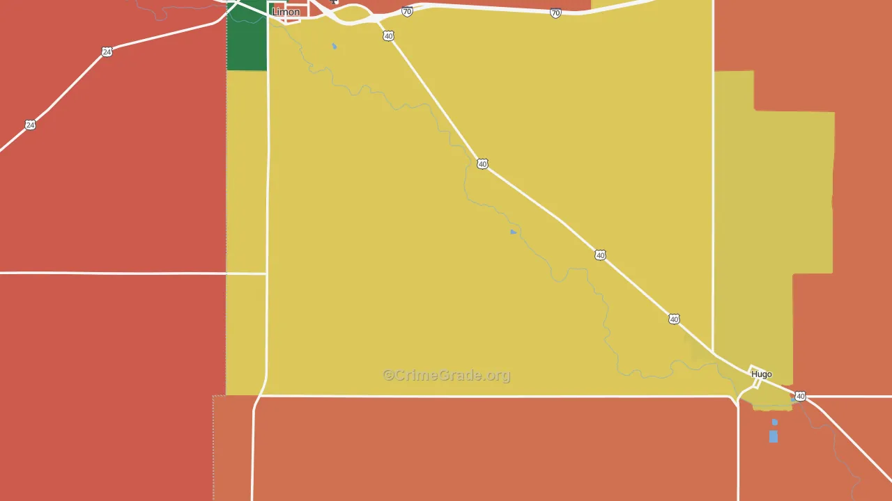 Lincoln County, CO Map of Theft Rates