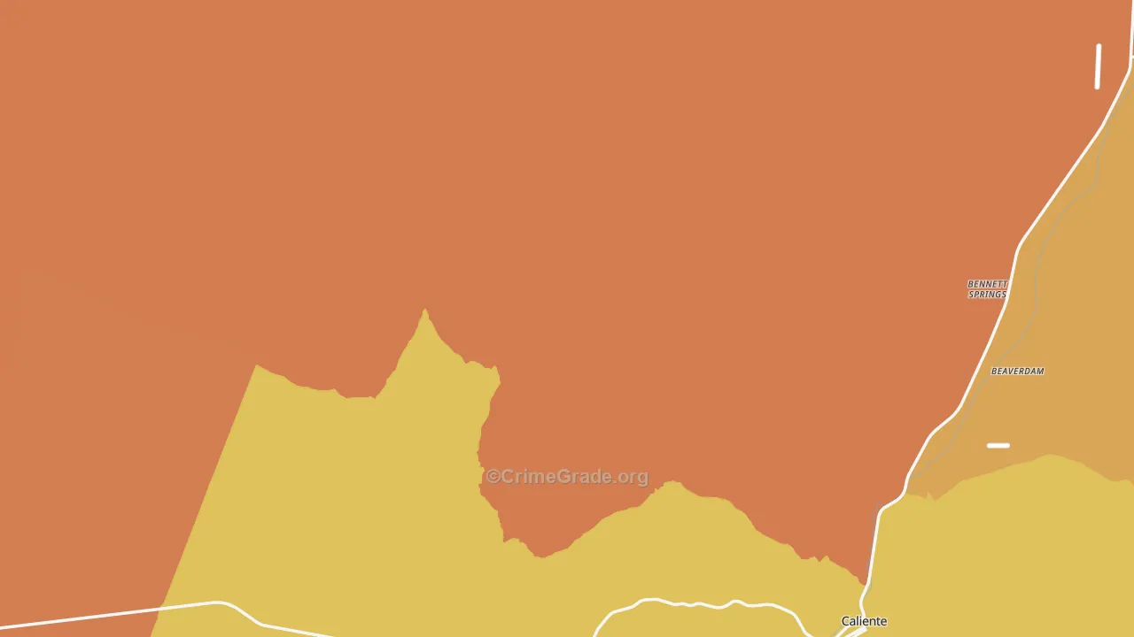 Lincoln County, NV Map of Theft Rates