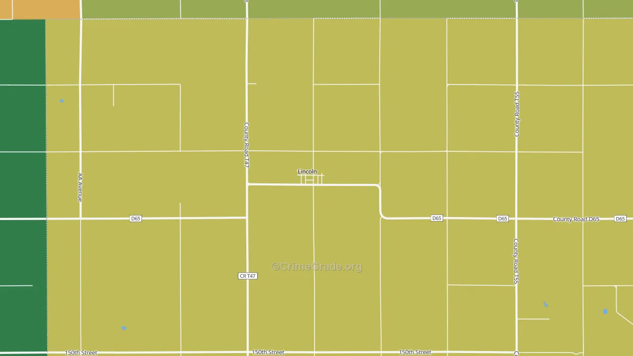 Lincoln, IA Map of Theft Rates