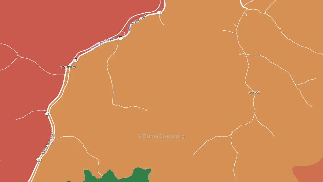 Lincoln, KY Map of Theft Rates