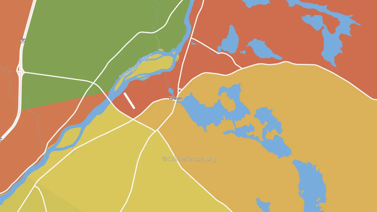 Lincoln, ME Map of Theft Rates