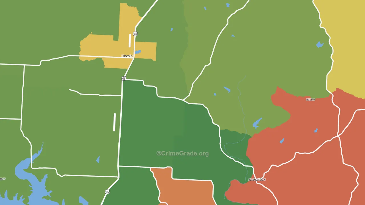 Lincoln, MO Map of Theft Rates