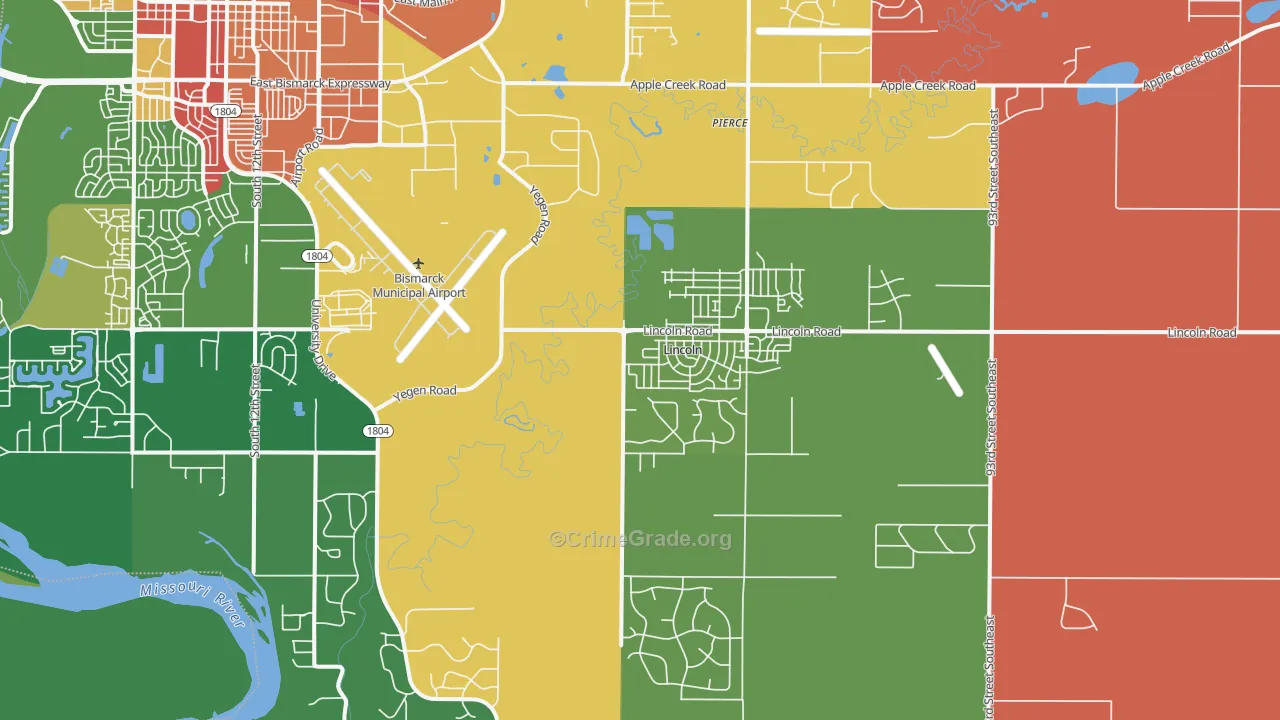 Lincoln, ND Map of Theft Rates