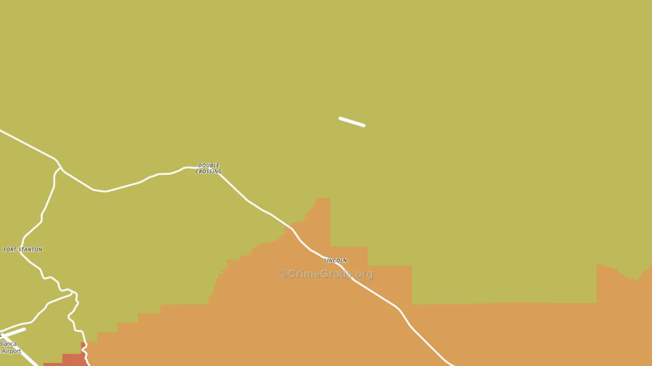 Lincoln, NM Map of Theft Rates