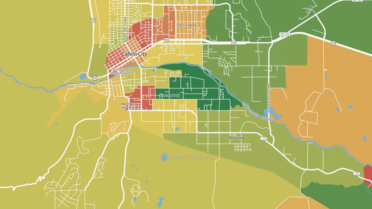 Lincoln Park, CO Map of Theft Rates