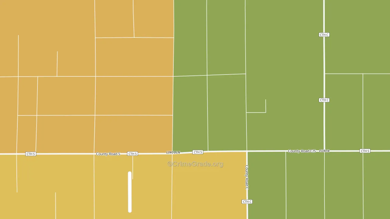 Lincoln, WI Map of Theft Rates