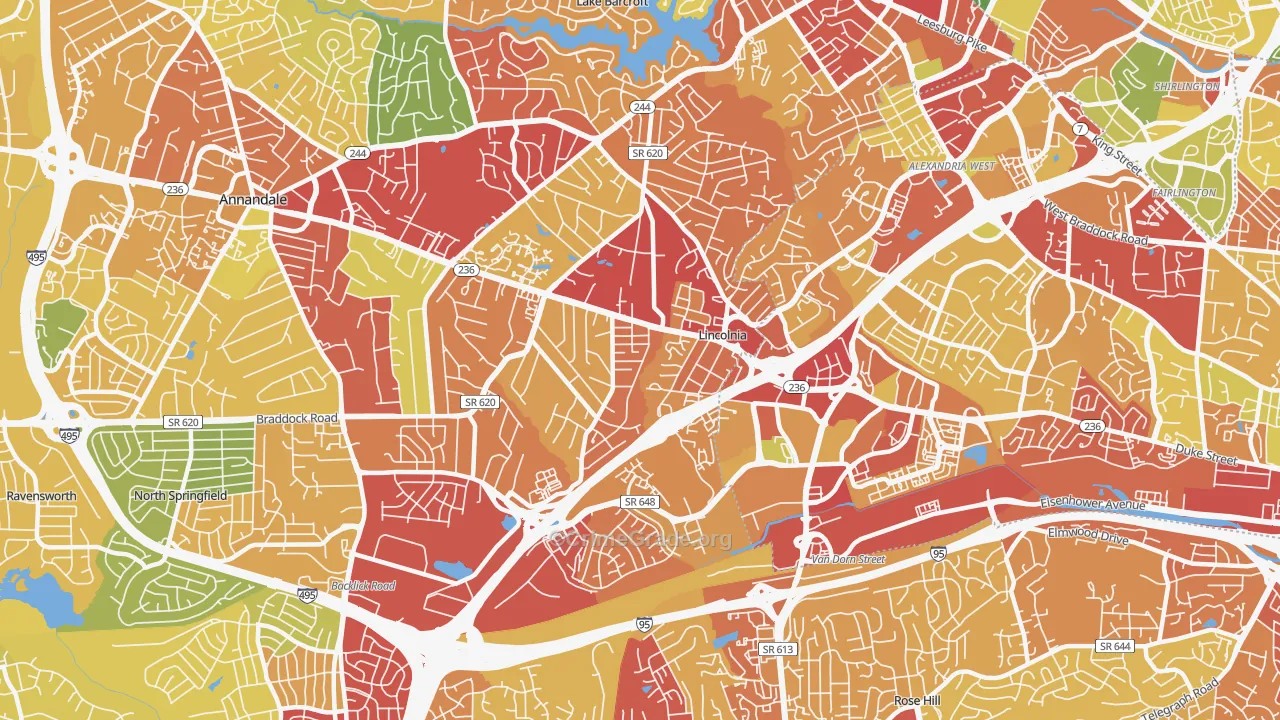 Lincolnia, VA Map of Theft Rates