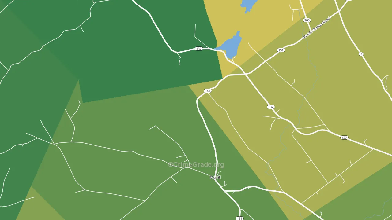 Lincolnville Center, ME Map of Theft Rates