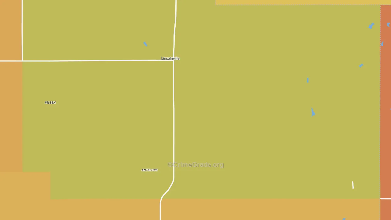 Lincolnville, KS Map of Theft Rates