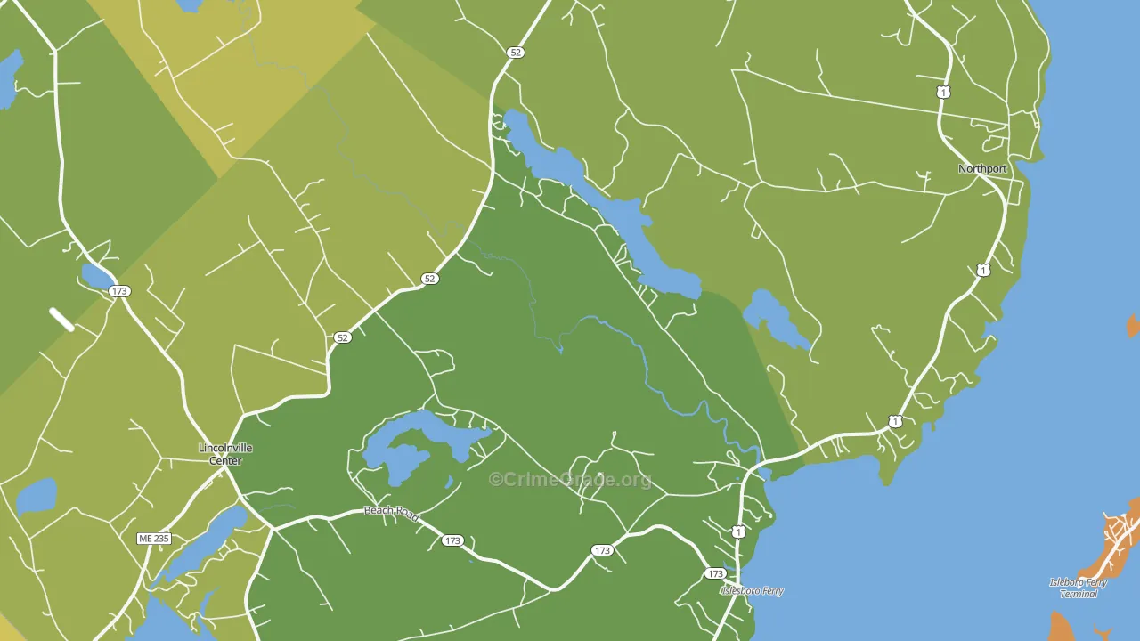 Lincolnville, ME Map of Theft Rates